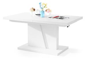 Rozkládací konferenční/jídelní stůl se zvedací deskou NINO bílá