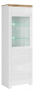 ARTEN (NANO Systems s.r.o.) Vitrína VIGO-1D1W1S (Bílý lesk)