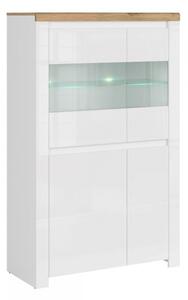 ARTEN (NANO Systems s.r.o.) Nízká vitrína VIGO-2D2W (Bílý lesk)