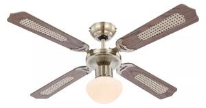 GLOBO 0309 CHAMPION stropní ventilátor s osvětlením na patici E27 1066 mm s tahovým vypínačem mosaz