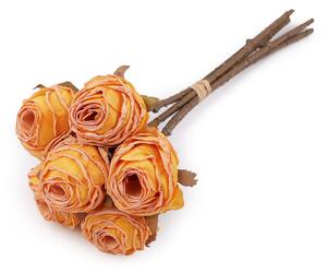 Umělá růže vintage svazek - 6 lososová