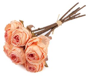 Umělá růže vintage svazek - 4 lososová světlá