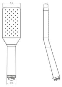 Sapho, Ruční sprcha se samočistícím systémem, 240x60mm, ABS/chrom, 1204-30