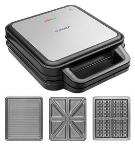 Concept SV3080 - Toustovač FAMILY 3v1 1200W/230V černá/nerez