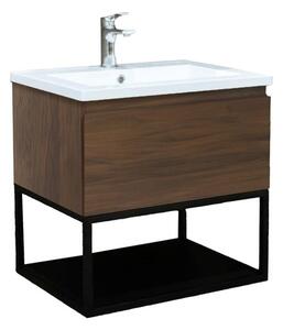 Koupelnová skříňka s umyvadlem SAT B-Way 59x30x45 cm ořech mat BWAY60NUTU