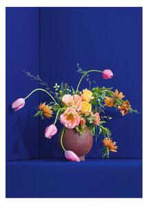 Paper Collective designové moderní obrazy Blomst 01 - Blue (50 x 70 cm)