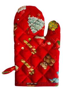 Vánoční chňapka 17 x 27cm CHICCHI E BALOCCHI BRANDANI (barva - červená se vzory)
