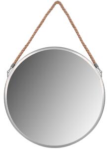 Tutumi - Kulaté zrcadlo 40cm s řemínkem KLMH-0410S-1, stříbrná, HOM-05630