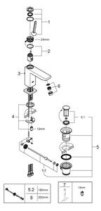 GROHE 23657000 - Umyvadlová baterie EUROCUBE JOY velikost M lesklý chrom