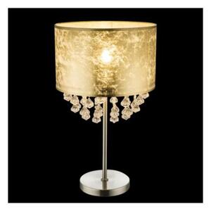 GLOBO 15187T3 AMY stolní lampa s akrylovými křišťály D320mm 1xE27 matný nikl, zlatá