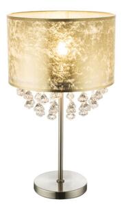 GLOBO 15187T3 AMY stolní lampa s akrylovými křišťály D320mm 1xE27 matný nikl, zlatá