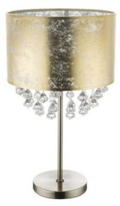GLOBO 15187T3 AMY stolní lampa s akrylovými křišťály D320mm 1xE27 matný nikl, zlatá