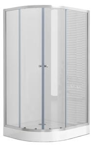 POINT AS LOR 100x80 Clear Pravý Asymetrický sprchový kout s akrylátovou vaničkou