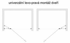 ALFA LINE Chrom 85 Čiré Sprchové dveře jednokřídlé s pevnou stěnou v rovině (65+20)