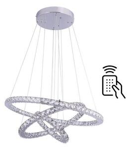 GLOBO 67037-76 MARILYN I závěsné svítidlo LED 700 mm 76W / 3060lm 3000-4000-6000K IP20 chrom s dálkovým ovládáním