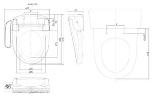 Sapho, HANDICAP závěsné WC s elektronickým bidetem BLOOMING EKO PLUS, NB-1160D-1