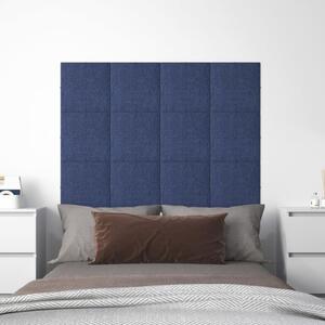 Nástěnné panely 12 ks modré 30 x 30 cm textil 1,08 m²