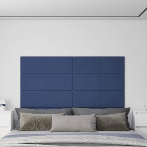 Nástěnné panely 12 ks modré 90 x 30 cm textil 3,24 m²