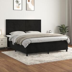 Box spring postel s matrací černá 160x200 cm samet 3143093