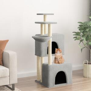 Škrabadlo pro kočky se sisalovými sloupky světle šedé 122 cm 172053