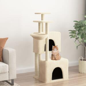 Škrabadlo pro kočky se sisalovými sloupky krémové 122 cm 172052