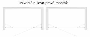 ALFA LINE II Chrom 95 Grape Sprchové dveře jednokřídlé s pevnými stěnami v rovině