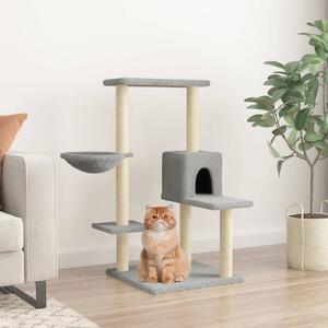 Škrabadlo pro kočky se sisalovými sloupky světle šedé 95 cm 172074