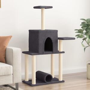 Škrabadlo pro kočky se sisalovými sloupky tmavě šedé 122 cm 172090