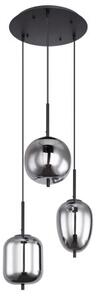 GLOBO 15345-3 BLACKY závěsné svítidlo D460mm 3xE14 černá, kouřová