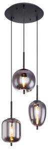 GLOBO 15345-3 BLACKY závěsné svítidlo D460mm 3xE14 černá, kouřová