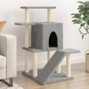 Škrabadlo pro kočky se sisalovými sloupky světle šedé 97 cm 172098
