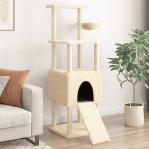 Škrabadlo pro kočky se sisalovými sloupky krémové 153 cm 172115