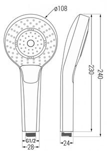 SELECT Sprchová hlavice 3-funkční - zlatá
