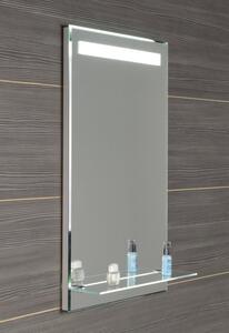 Aqualine, LED podsvícené zrcadlo 50x80cm, skleněná police, knoflíkový vypínač, ATH52