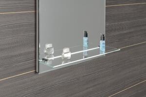 Aqualine Zrcadlo s LED osvětlením a policí 60x80cm, kolébkový vypínač