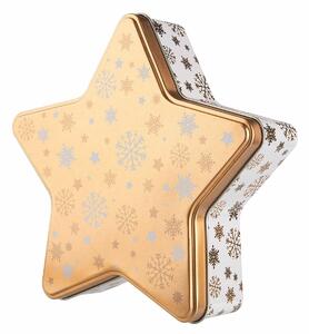 Altom Vánoční plechová dóza Golden Snowflakes, 23 x 22 x 6 cm