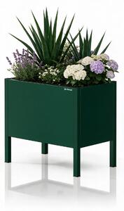 Malý kovový obal na květináč v lahvově zelené barvě: DAISY 400 x 350 x 250 mm