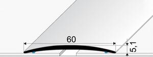 Přechodová lišta samolepicí 60mm dekor kov 300 cm, EFFECTOR Inox hladký 07