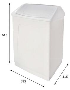 NOFER Odpadkový koš výklopný, 55 l, bílý plast ABS