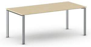 Jednací stůl INFINITY se šedostříbrnou podnoží 2000 x 900 x 750 mm, bříza