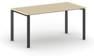 Jednací stůl PRIMO INFINITY s černou podnoží 1600 x 800 x 750 mm, bříza