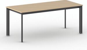 Jednací kancelářský stůl PRIMO INVITATION, 180x80 cm, černá podnož, buk