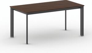 Jednací kancelářský stůl PRIMO INVITATION, 160x80 cm, černá podnož, ořech