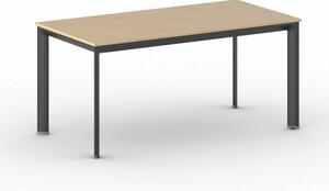 Jednací kancelářský stůl PRIMO INVITATION, 160x80 cm, černá podnož, buk