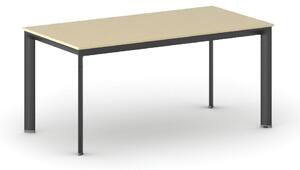 Jednací kancelářský stůl PRIMO INVITATION, 160x80 cm, černá podnož, bříza