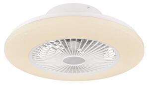 GLOBO 03628 TRAVO stropní svítidlo s ventilátorem LED D525mm 30W/1800lm 3000-6500K bílá, stříbrná, opál, stmívatelné, dálkový ovladač, starlight