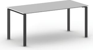 Jednací kancelářský stůl PRIMO INFINITY, 180x90 cm, černá podnož, šedá