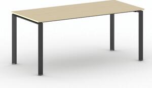 Jednací kancelářský stůl PRIMO INFINITY, 180x90 cm, černá podnož, bříza