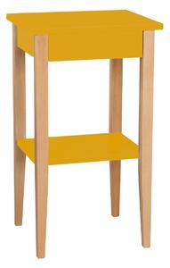 Noční stolek Taloumne, 40x35x70 cm, okrově žlutá/přírodní