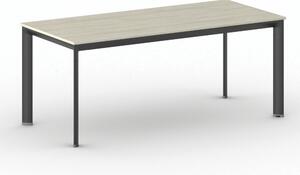 Jednací kancelářský stůl PRIMO INVITATION, 180x80 cm, černá podnož, dub přírodní